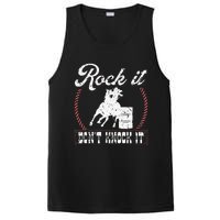 Barrel Racing Rock It Funny Cowgirl Rodeo Horse Barrel Racer PosiCharge Competitor Tank