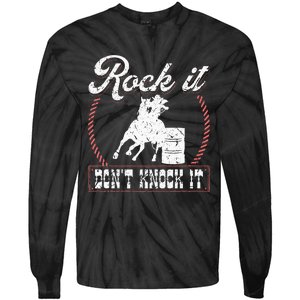 Barrel Racing Rock It Funny Cowgirl Rodeo Horse Barrel Racer Tie-Dye Long Sleeve Shirt