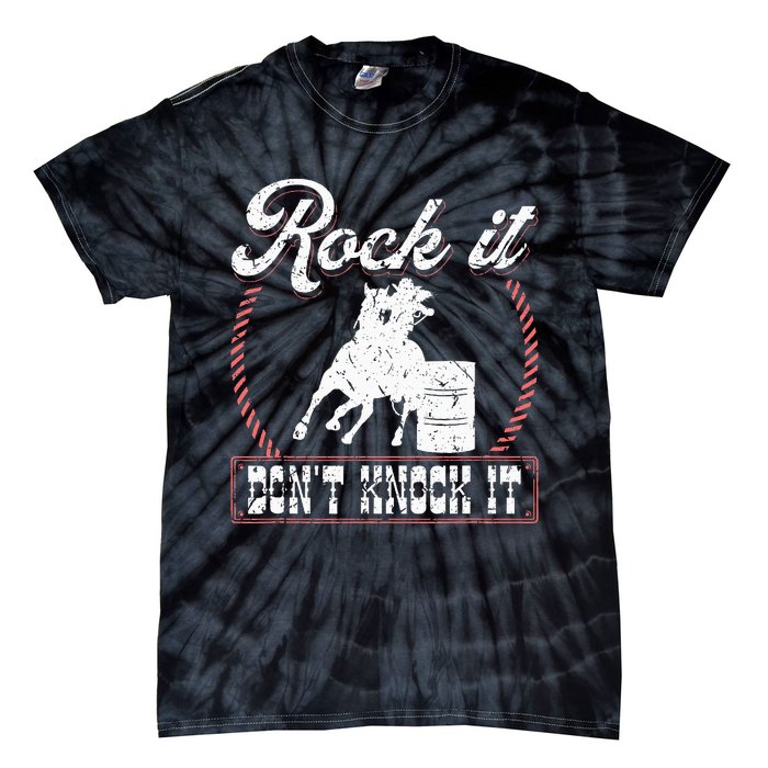 Barrel Racing Rock It Funny Cowgirl Rodeo Horse Barrel Racer Tie-Dye T-Shirt