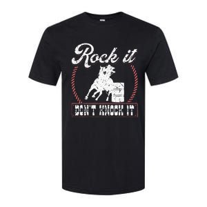 Barrel Racing Rock It Funny Cowgirl Rodeo Horse Barrel Racer Softstyle CVC T-Shirt