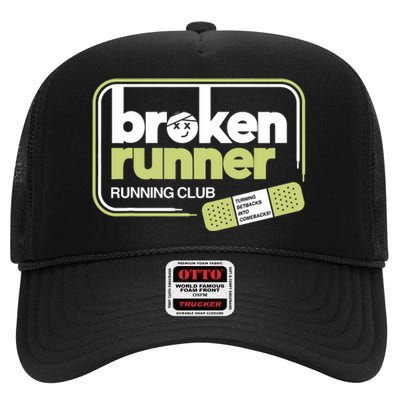 Broken Runner Running Club Turning Setbacks Into Comebacks High Crown Mesh Back Trucker Hat