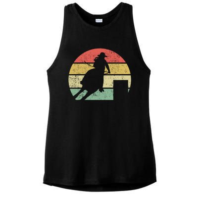 Barrel Racing Rodeo Retro Vintage Gift Ladies PosiCharge Tri-Blend Wicking Tank