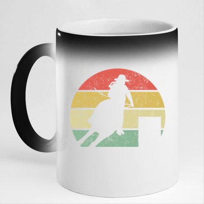 Barrel Racing Rodeo Retro Vintage Gift 11oz Black Color Changing Mug