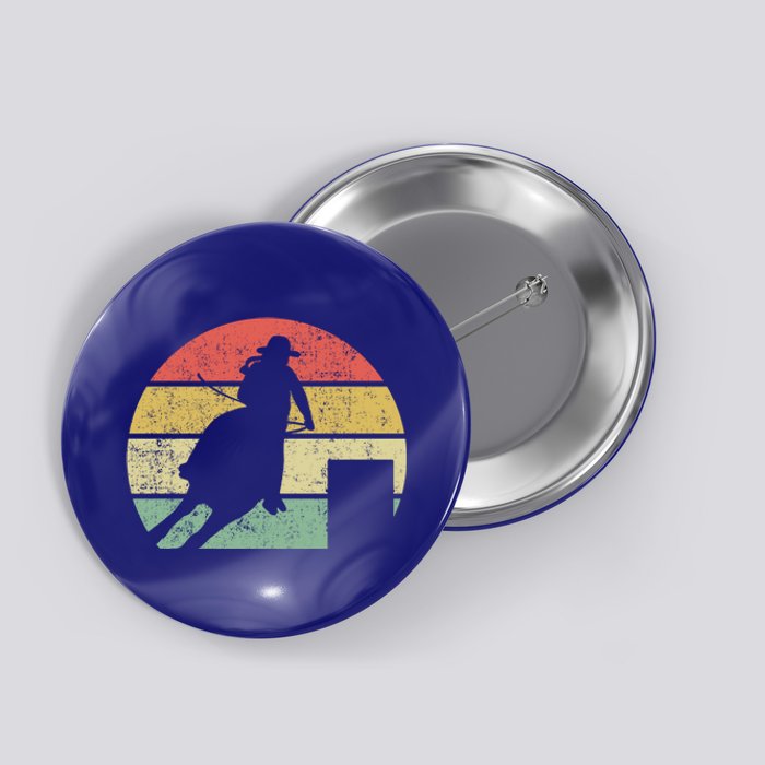 Barrel Racing Rodeo Retro Vintage Gift Button