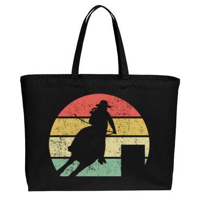 Barrel Racing Rodeo Retro Vintage Gift Cotton Canvas Jumbo Tote