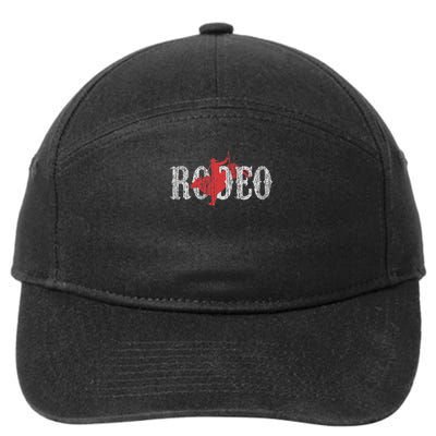 Bull Riding Rodeo Western Country Cowboy 7-Panel Snapback Hat