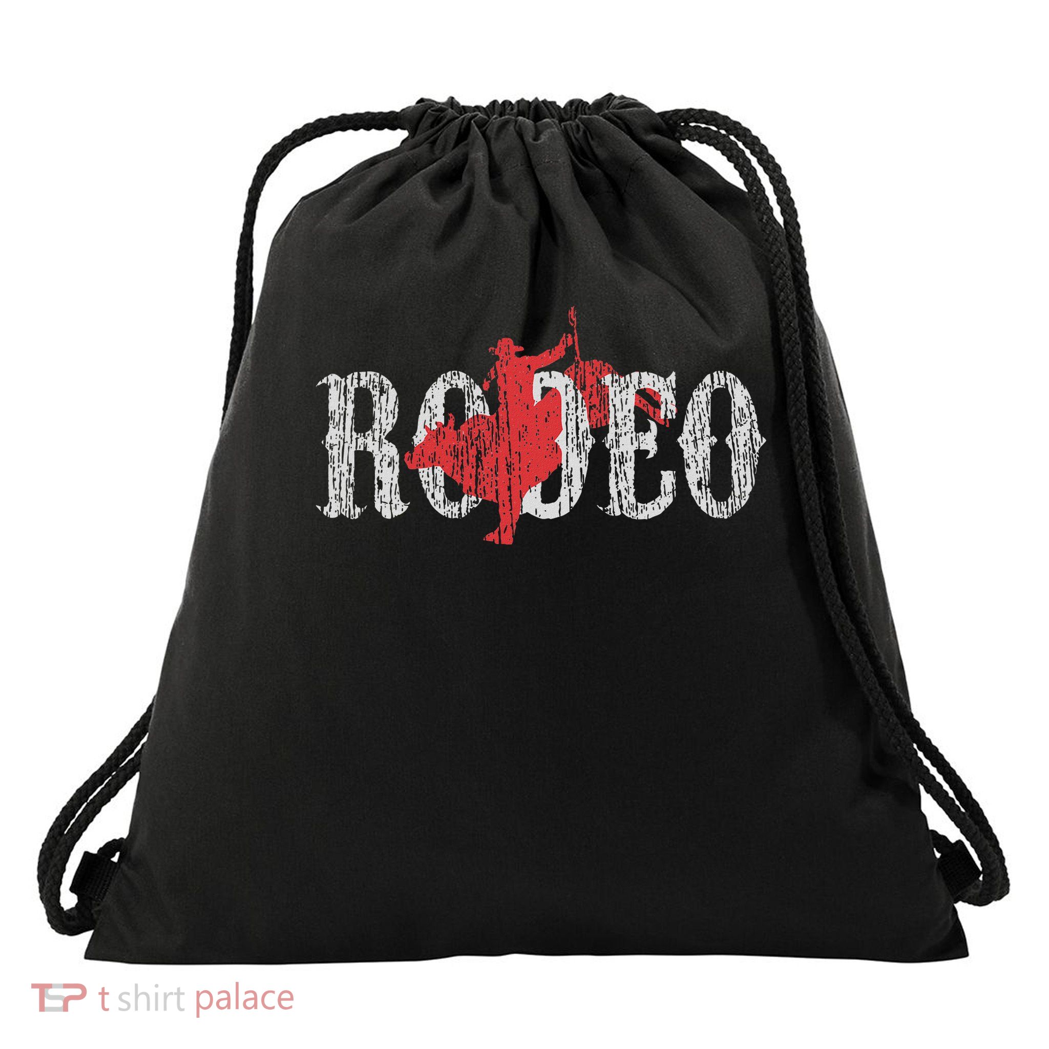 Bull Riding Rodeo Western Country Cowboy Drawstring Bag