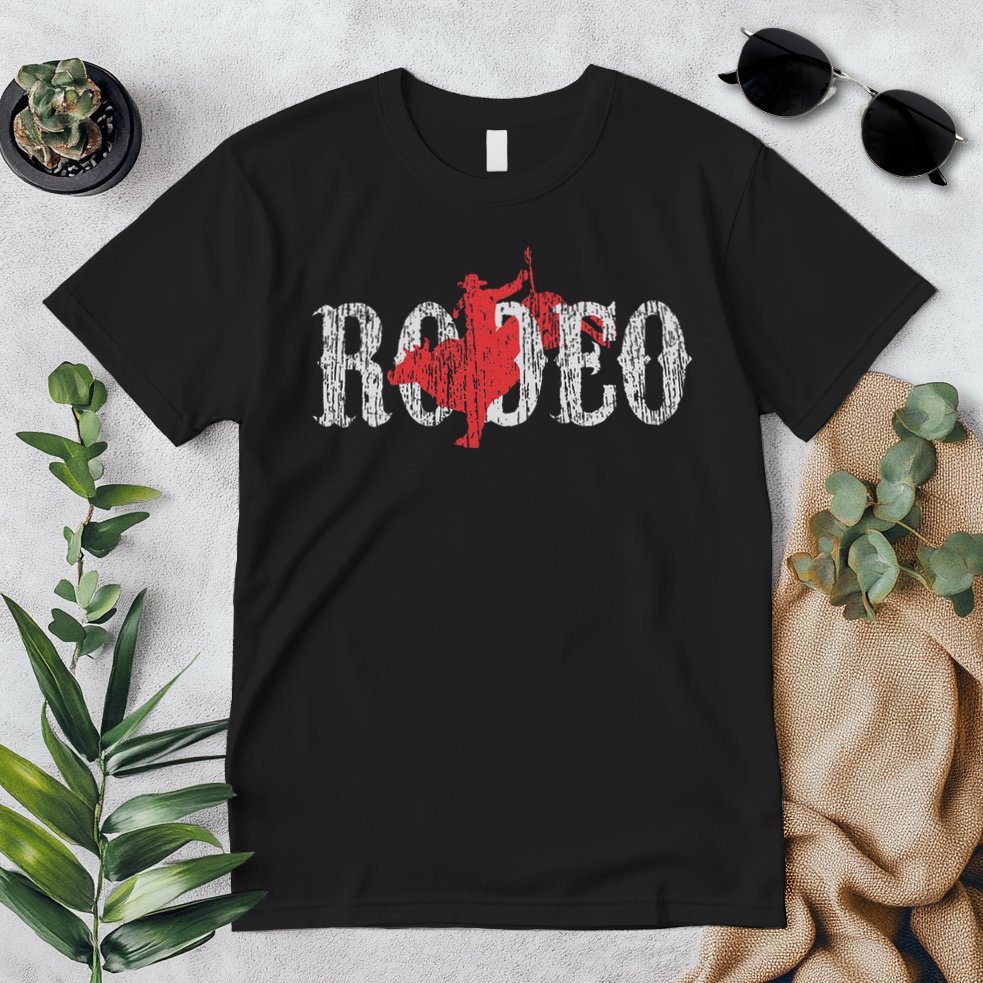 Bull Riding Rodeo Western Country Cowboy Premium T-Shirt