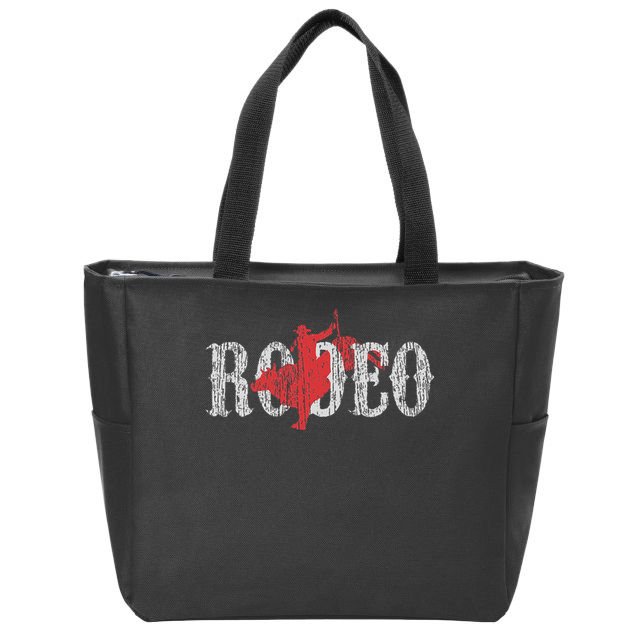 Bull Riding Rodeo Western Country Cowboy Zip Tote Bag