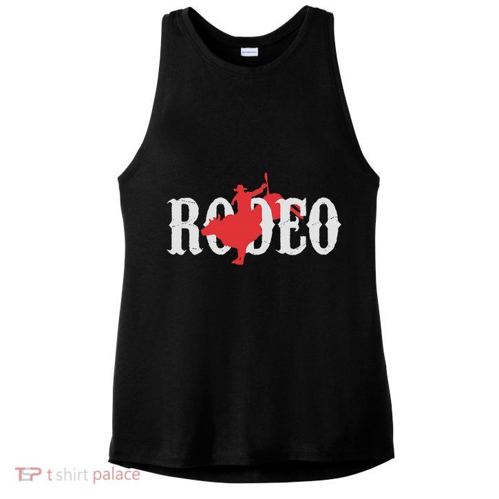 Bull Riding Rodeo Western Country Bull Rider Gift Ladies PosiCharge Tri-Blend Wicking Tank