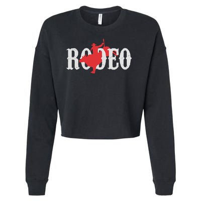Bull Riding Rodeo Western Country Bull Rider Gift Cropped Pullover Crew