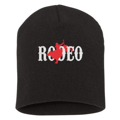 Bull Riding Rodeo Western Country Bull Rider Gift Short Acrylic Beanie