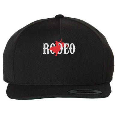 Bull Riding Rodeo Western Country Bull Rider Gift Wool Snapback Cap