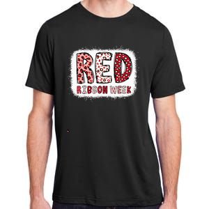 Bleached Red Ribbon Week Leopard We Wear Red For Awareness Adult ChromaSoft Performance T-Shirt