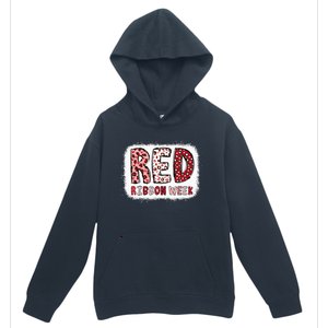 Bleached Red Ribbon Week Leopard We Wear Red For Awareness Urban Pullover Hoodie