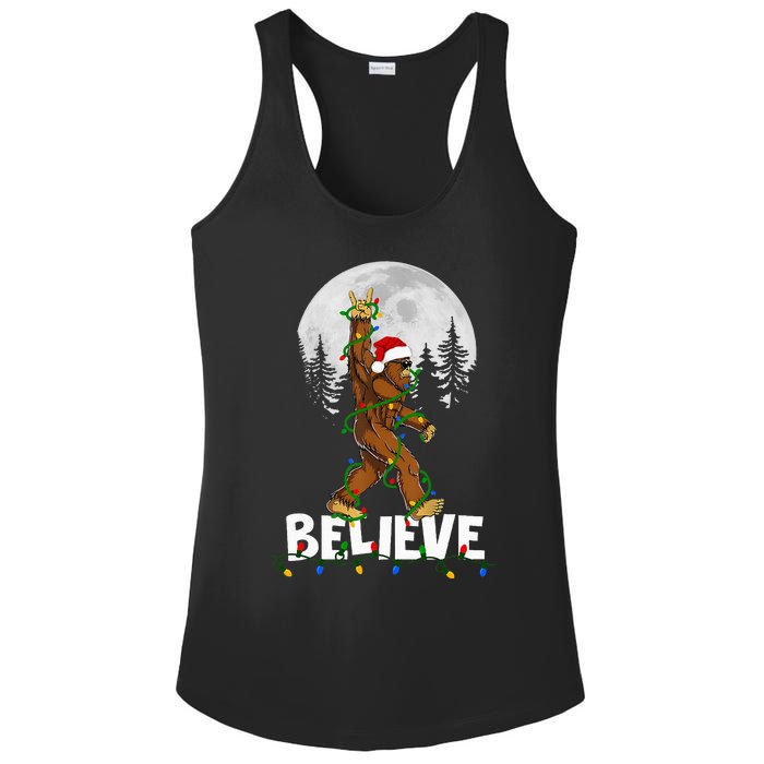 Bigfoot Rock Roll Sasquatch Christmas Believe Gifts  Ladies PosiCharge Competitor Racerback Tank