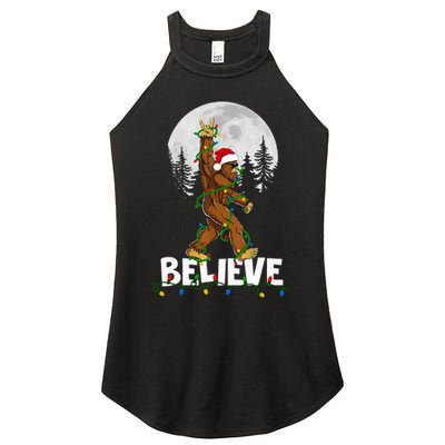 Bigfoot Rock Roll Sasquatch Christmas Believe Gifts  Women's Perfect Tri Rocker Tank