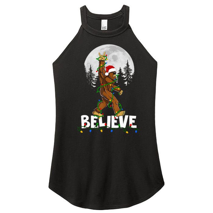 Bigfoot Rock Roll Sasquatch Christmas Believe Gifts  Women's Perfect Tri Rocker Tank