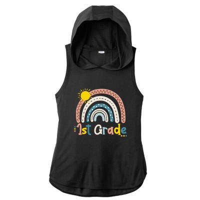 Boho Rainbow Sun For Teachers Women Hello 1st Grade Gift Ladies PosiCharge Tri-Blend Wicking Draft Hoodie Tank