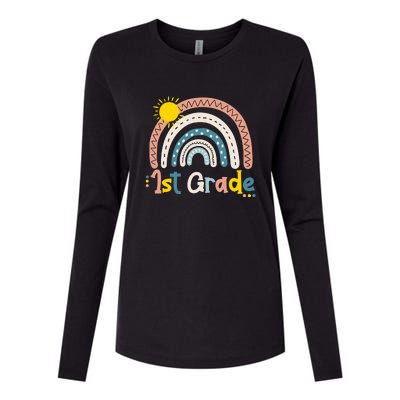 Boho Rainbow Sun For Teachers Women Hello 1st Grade Gift Womens Cotton Relaxed Long Sleeve T-Shirt