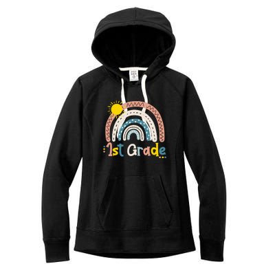 Boho Rainbow Sun For Teachers Women Hello 1st Grade Gift Women's Fleece Hoodie