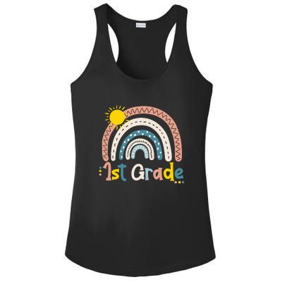 Boho Rainbow Sun For Teachers Women Hello 1st Grade Gift Ladies PosiCharge Competitor Racerback Tank