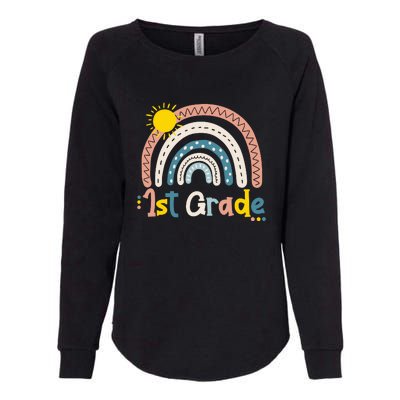 Boho Rainbow Sun For Teachers Women Hello 1st Grade Gift Womens California Wash Sweatshirt