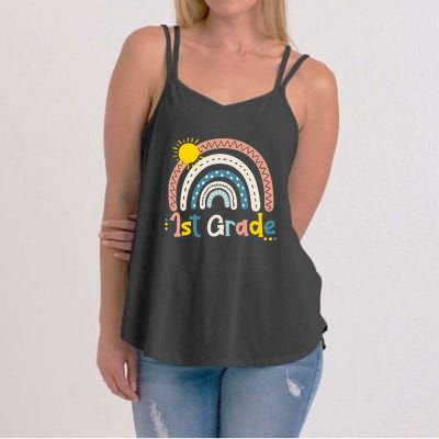 Boho Rainbow Sun For Teachers Women Hello 1st Grade Gift Women's Strappy Tank