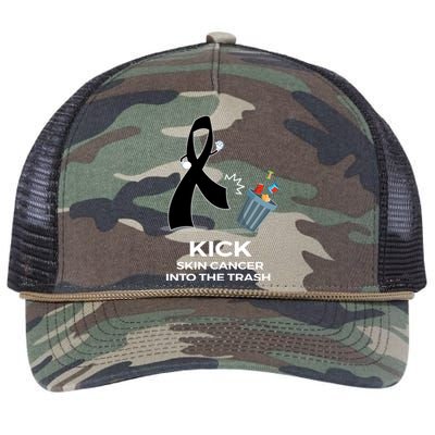 Black Ribbon Skin Cancer Month Products Melanoma Awareness Cool Gift Retro Rope Trucker Hat Cap