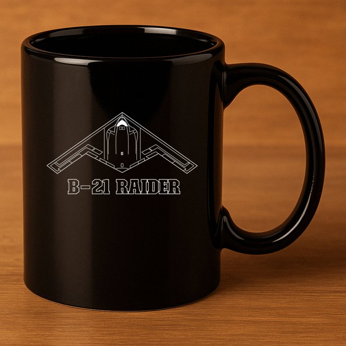 B21 Raider Stealth Bomber Aircraft / USA Airplane Aviation 11oz C Handle Ceramic Mug