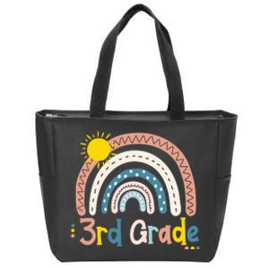 Boho Rainbow Sun For Teachers Women Hello 3rd Grade Gift Zip Tote Bag