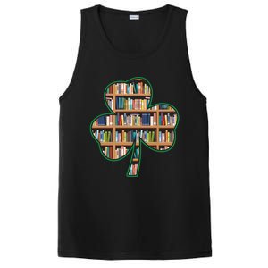 Book Reading St Patrick's Day Shamrock Librarian Love Heart Gift PosiCharge Competitor Tank