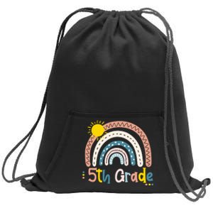 Boho Rainbow Sun For Teachers Women Hello 5th Grade Gift Sweatshirt Cinch Pack Bag