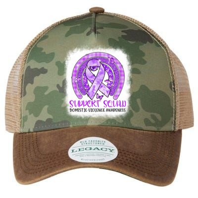 Butterfly Rainbow Support Squad Domestic Violence Awareness Gift Legacy Tie Dye Trucker Hat