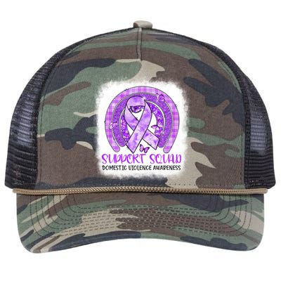 Butterfly Rainbow Support Squad Domestic Violence Awareness Gift Retro Rope Trucker Hat Cap