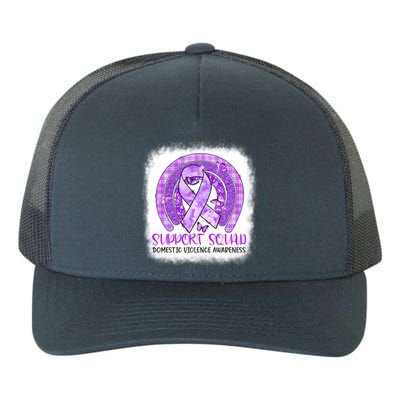 Butterfly Rainbow Support Squad Domestic Violence Awareness Gift Yupoong Adult 5-Panel Trucker Hat