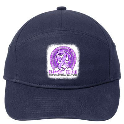 Butterfly Rainbow Support Squad Domestic Violence Awareness Gift 7-Panel Snapback Hat