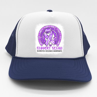 Butterfly Rainbow Support Squad Domestic Violence Awareness Gift Trucker Hat