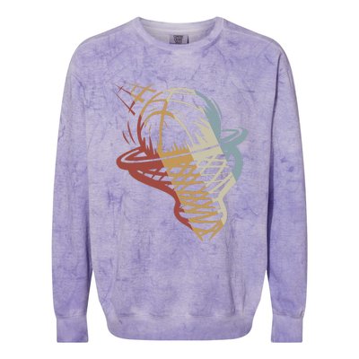 Basketball Retro Style Vintage Colorblast Crewneck Sweatshirt