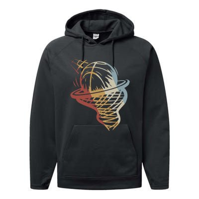 Basketball Retro Style Vintage Performance Fleece Hoodie