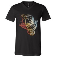 Basketball Retro Style Vintage V-Neck T-Shirt