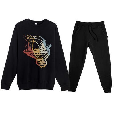 Basketball Retro Style Vintage Premium Crewneck Sweatsuit Set