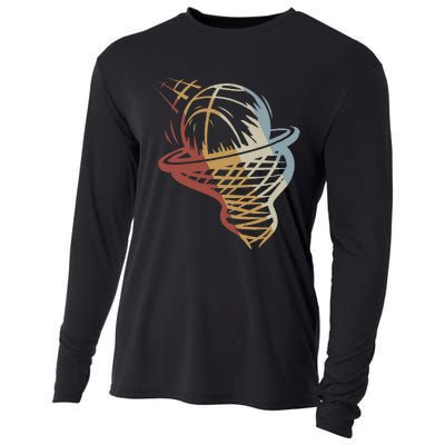 Basketball Retro Style Vintage Cooling Performance Long Sleeve Crew