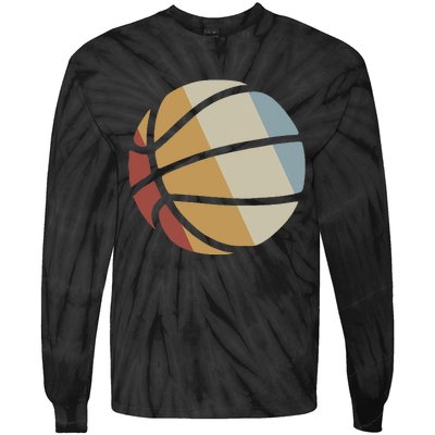 Basketball Retro Style Vintage Tie-Dye Long Sleeve Shirt