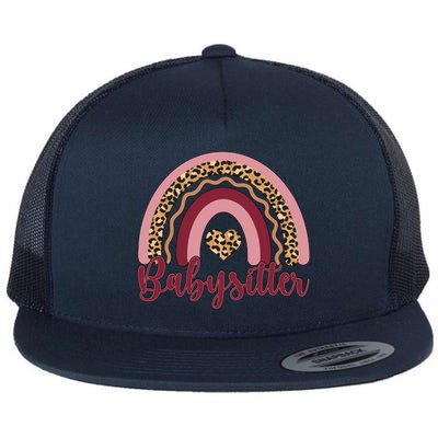 Babysitter Rainbow Sitting Sitters Funny Gift Flat Bill Trucker Hat