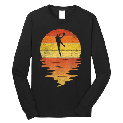 Basketball Retro Sunset 70s Vintage Basketball Long Sleeve Shirt