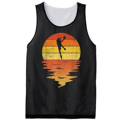 Basketball Retro Sunset 70s Vintage Basketball Mesh Reversible Basketball Jersey Tank