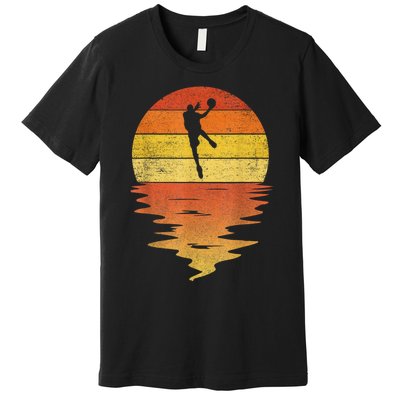 Basketball Retro Sunset 70s Vintage Basketball Premium T-Shirt