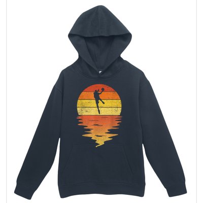 Basketball Retro Sunset 70s Vintage Basketball Urban Pullover Hoodie