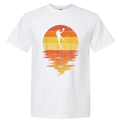 Basketball Retro Sunset 70s Vintage Basketball Garment-Dyed Heavyweight T-Shirt